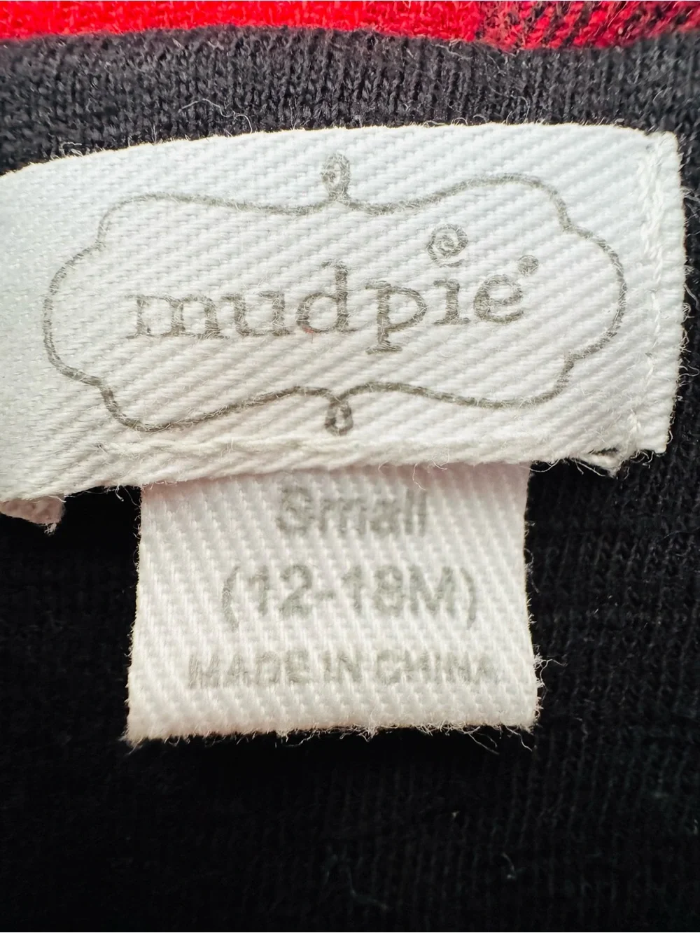 Mud Pie Black & Red Label Puffy Vest Size 12-18 Mths.